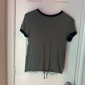 Green and black crop top